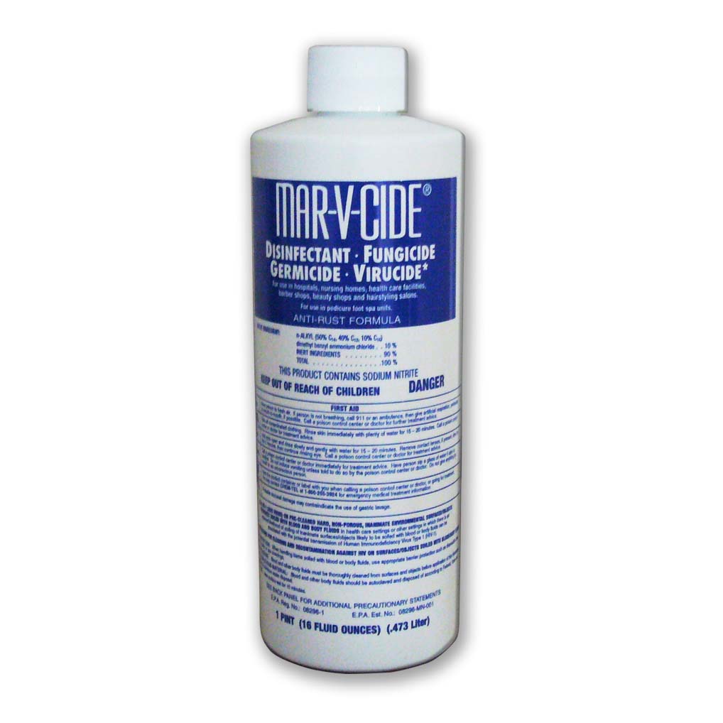 MAR-V-CIDE DISINFECTANT, GERMICIDE, FUNGICIDE, VIRUCIDE (per Case) - 16 oz.