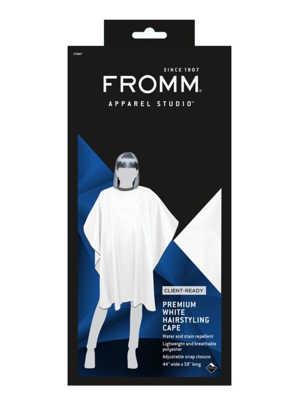 Fromm PREMIUM CLIENT HAIRSTYLING CAPE - WHITE - Salon Store